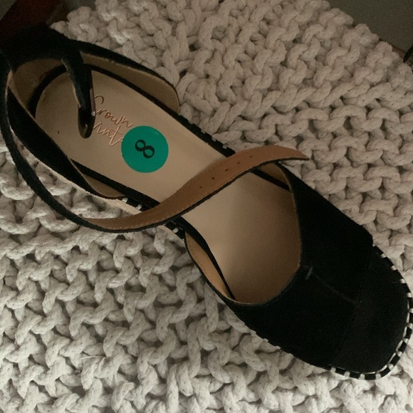 🌴🌺🌴 “Crown Vintage” Espadrille black suede Wedge Sandal size 8 🌴🌺🌴 - Picture 12 of 12